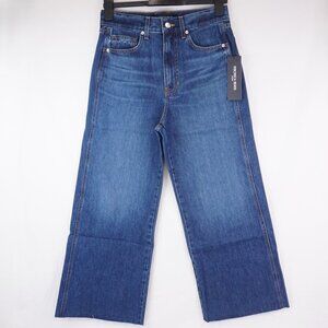 Veronica Beard Taylor Cropped High-Rise Wide Jeans In Blue - Size 28 - NWT